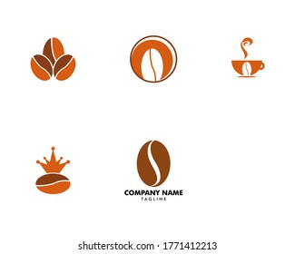 Set of Coffee Bean Logo Template Vector Icon Illustration Design