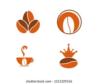 Set of Coffee bean vector logo