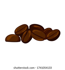 Set with coffee beans. Cartoon style. Vector illustration