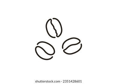 Icono conjunto de habas de café. Estilo de esquema de café marrón aislado en fondo blanco. Elemento de plantilla de diseño de icono de vector plano.