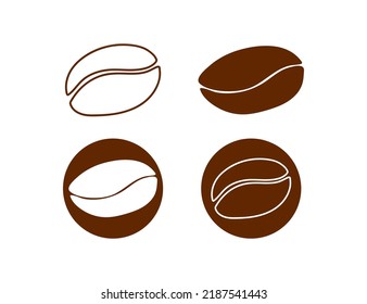 Set von Kaffeebohnen - Icon-Illustration