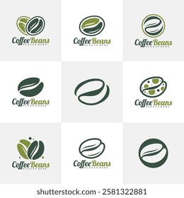 Set of Coffee Beans logo design concept vector. Coffee Logo Design Template. Creative Symbol. Icon