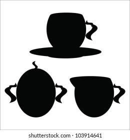 Set of coffee black and white