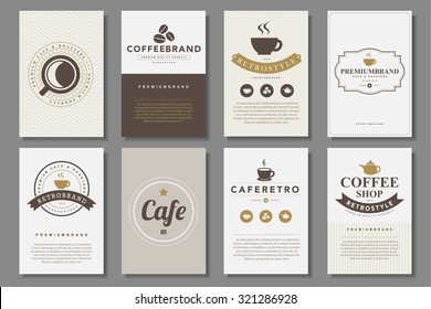 Set of coffee brochures in vintage style .Vector eps10