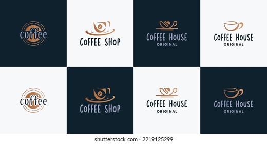 set of coffee , cafe, coffee shop logo design vector