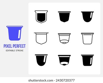 Set of the coffee capsules. Vector flat icons