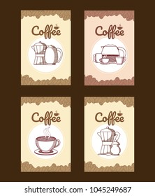 Set of coffee cards