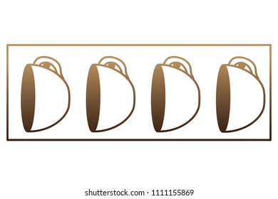 set coffee cup hangs isolated icon