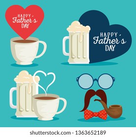 set coffee cup with heart card and accessories
