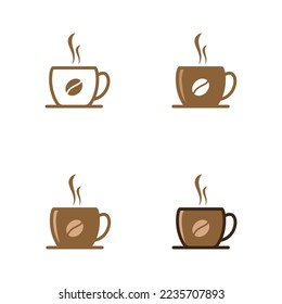 Conjunto de símbolos de icono de taza de café diseño vectorial