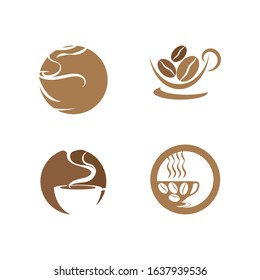 Set Coffee cup Logo Template vector icon design