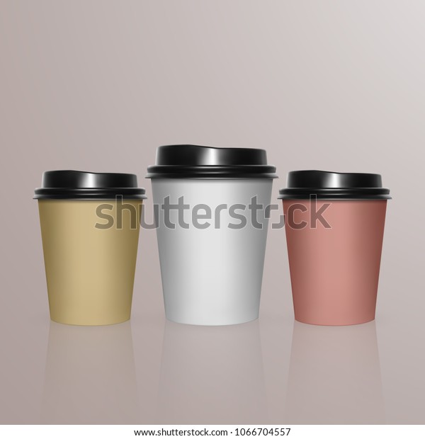 Download Set Coffee Cup Mockup Template Cafe Stock Vector Royalty Free 1066704557 PSD Mockup Templates