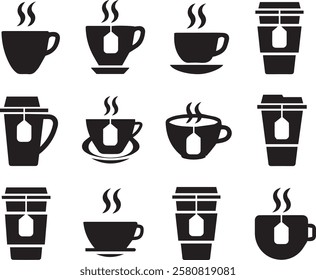 Set Of Coffee Cup and Mug With White Background 