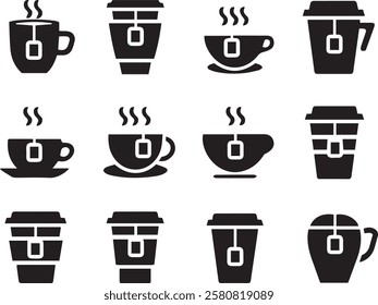 Set Of Coffee Cup and Mug With White Background 