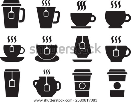 Set Of Coffee Cup and Mug With White Background 