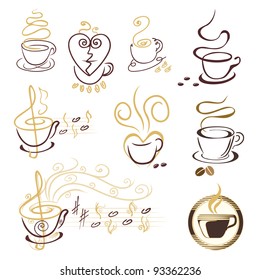 set of coffee cup symbols