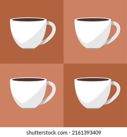 set of coffee cups flat design