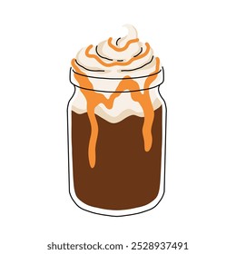 Conjunto de xícaras de café com padrões de arte em café Vista frontal. Formas bonitas de coelho, flor e espuma do coração. Gráficos de Café ou Café House. Ilustração de Vetor, Ícones