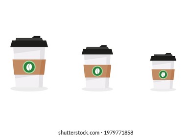 Set of coffee cups. Vector graphics
