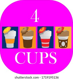 Set Coffee of Cups Vector Illistration