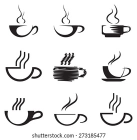 Set of coffee cups. Vector illustration