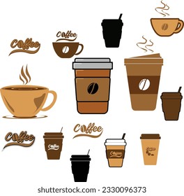 set of coffee cups vector illustrations