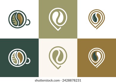 Set of coffee design element vector icon concept