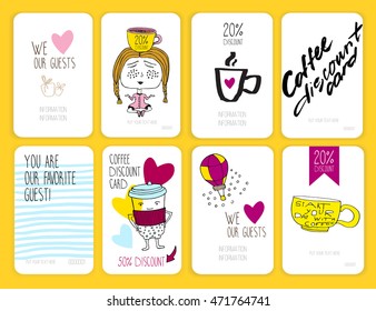 set of coffee discount cards. template for your design
