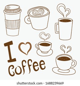 Set Coffee Doodle Vector Stock Vector (Royalty Free) 1688239669 ...