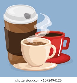set coffee drinks icons