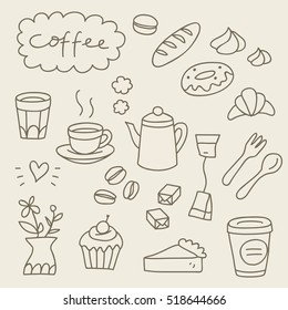Set of coffee elements