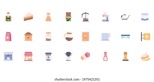 Set of coffee elements and coffee accessories