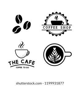 Set of coffee elements and coffee accessories vector