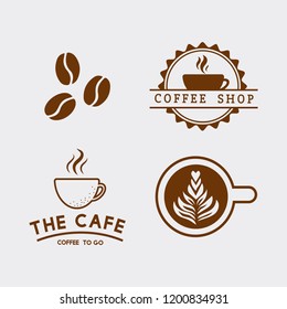 Set of coffee elements and coffee accessories vector