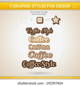 Set of Coffee Graphic Styles for Design.