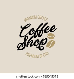 Set of Coffee hand written lettering logo, label, badge, emblem. Modern brush calligraphy. Vintage retro style. Isolated on black background. Vector illustration.