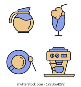 Set of Coffee icon. Coffee pack symbol template for graphic and web design collection logo vector illustration