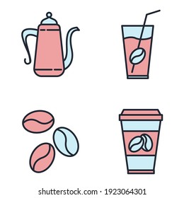 Set of Coffee icon. Coffee pack symbol template for graphic and web design collection logo vector illustration