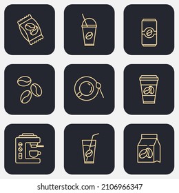 Set of Coffee icon. Coffee pack symbol template for graphic and web design collection logo vector illustration