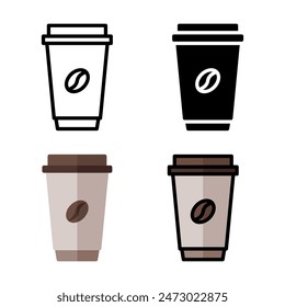 Conjunto de Ilustración vectorial de iconos de café