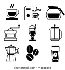 Set of coffee icons.