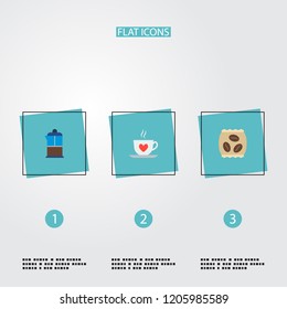 Set of coffee icons flat style symbols with saucer, pot, instant and other icons for your web mobile app logo design.