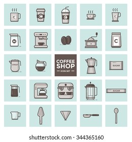 Set of coffee icons vector
