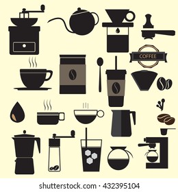Set of Coffee Icons,Vector Illustration