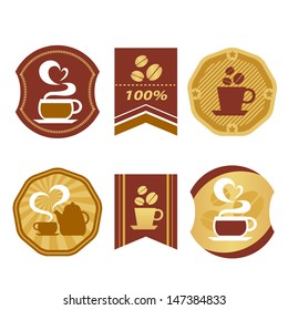 set of coffee labels