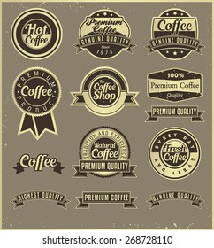 A set of coffee labels, retro-fashioned.