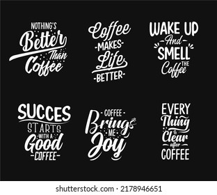 Set of Coffee lettering Design