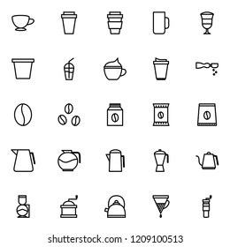 Set of coffee line icons