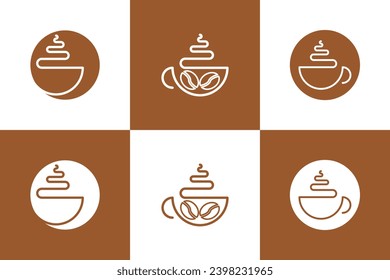 set of coffee logo design