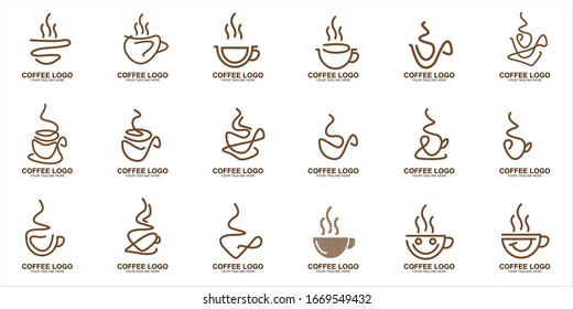 Diseño del logo del Café con un concepto moderno. Plantilla vectorial de taza de café icono